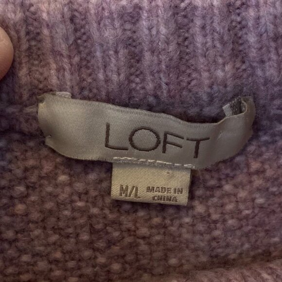Loft Womens Knit Poncho Cape With Mock Neck In Lavender Purple Size M/L - Picture 5 of 7